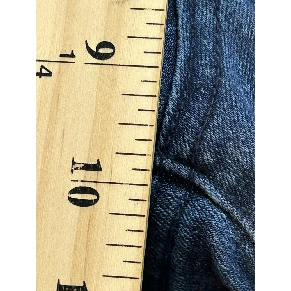 Judy Blue Jean Women Sz 11/30 Speckled Blue Relaxed Fit Tapered Mid Rise Stretch